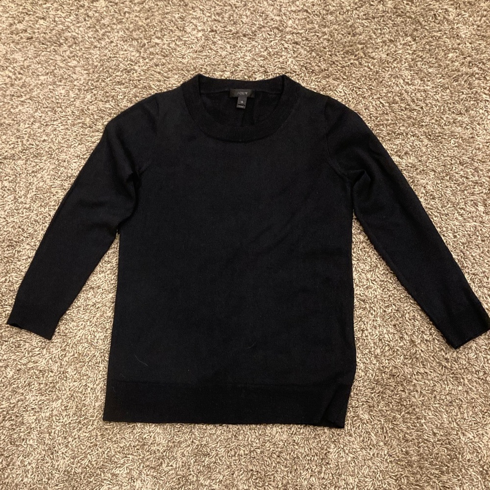 2 J. Crew Womens 100% Merino Wool Pull Over Round Neck XS Shirts 1 Blk 1 Maroon - Picture 4 of 16